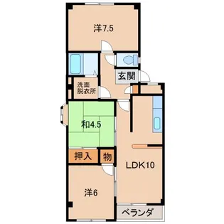 ハピネス松下【1階】の間取り