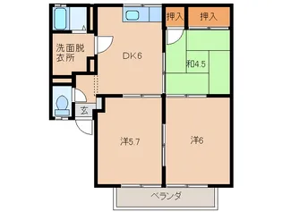 シティハイツ紀三井寺【2階】の間取り