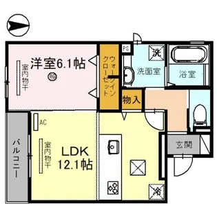 Montagne東高松【1階】の間取り