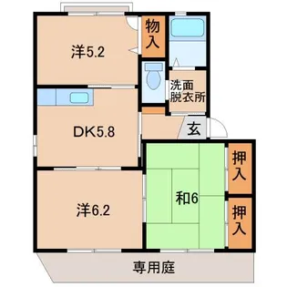 ヴィレッジせせらぎ【1階】の間取り