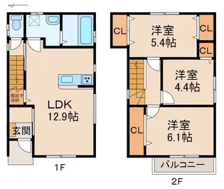 シアラ毛見Ⅳ B棟の間取り