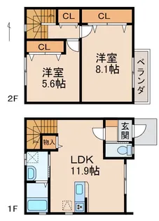 シアラ毛見Ⅳ C棟の間取り