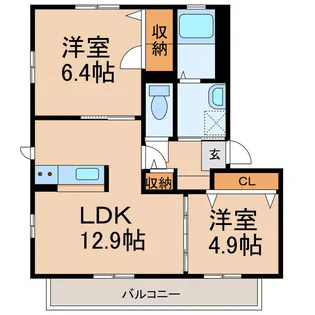 シャーメゾン広川【2階】の間取り