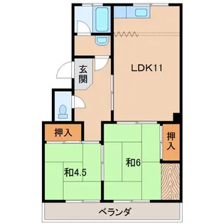 グリーンマンションⅡ【4階】の間取り