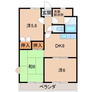 グリーンフル弘西【2階】の間取り