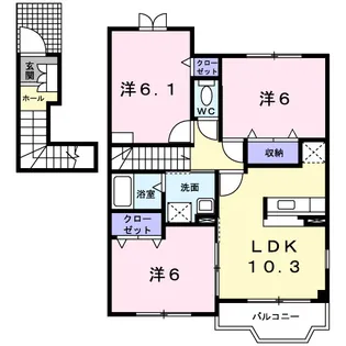 エスペランサⅡ(橋本市胡麻生)【2階】の間取り