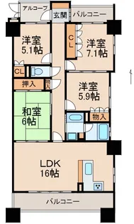 サーパス西高松【5階】の間取り
