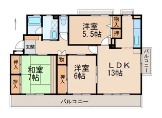 ライジング関戸【3階】の間取り