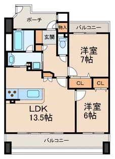 アリスト市駅前ルネッサンスコート【6階】の間取り