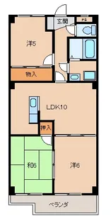 サンシャイン八幡前【3階】の間取り