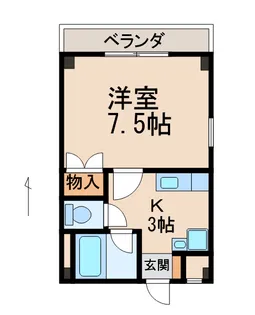 マンションニューハマⅢ B棟【2階】の間取り