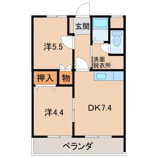 ラ・ビスタ花山【3階】の間取り
