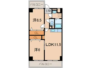 コレーオス堀止【6階】の間取り