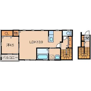 クラウンハイツ梅原【2階】の間取り