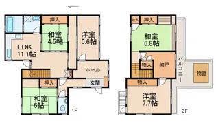 和歌山県和歌山市西庄【一戸建】の間取り