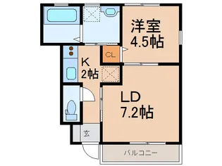 クラウンハイツ梅原Ⅲ【1階】の間取り