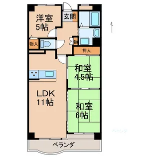 サンライズマンション岩出Ⅲ【6階】の間取り