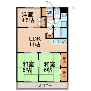 グリーンヒル【3階】の間取り