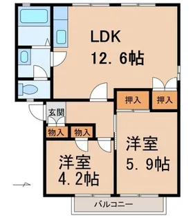 ディアス ミレット【2階】の間取り
