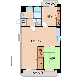 グランメール美園【4階】の間取り