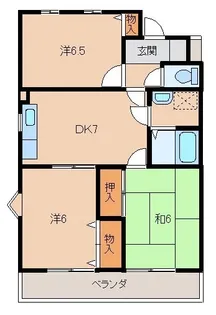 ヒルパレス四季【1階】の間取り