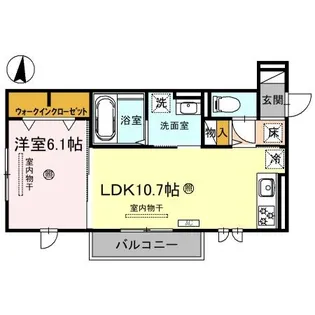 カルム アビタシオン北出島【1階】の間取り