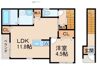 クラウンハイツ吹屋町Ⅱ【2階】の間取り