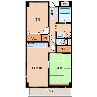 マンションニューハマ1【2階】の間取り