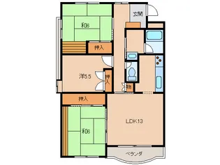 グリーンプラザ雑賀【2階】の間取り