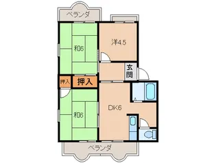 フレグランス粟A棟【2階】の間取り