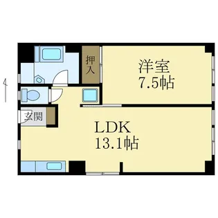 ビレッジハウス城北タワー【7階】の間取り