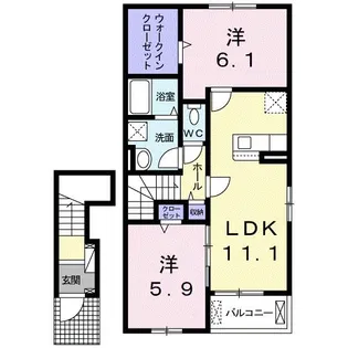 グロリアフェリチータⅡ【2階】の間取り
