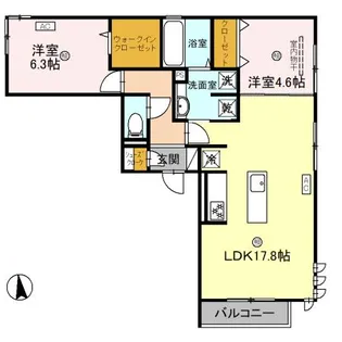 D-ROOM和歌山四番丁【3階】の間取り