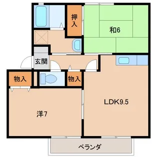 ウインディア鷹匠【2階】の間取り