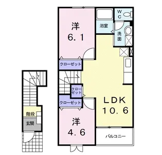 和歌山県橋本市野【アパート】の間取り