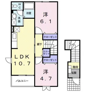 チェリークイーン【2階】の間取り