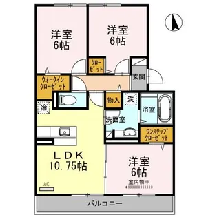 コリド黒田 B棟【3階】の間取り