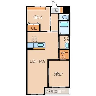 和歌山県岩出市高塚【マンション】の間取り