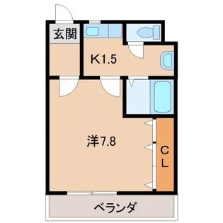 西マンション【4階】の間取り