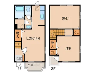 和歌山県和歌山市磯の浦【アパート】の間取り