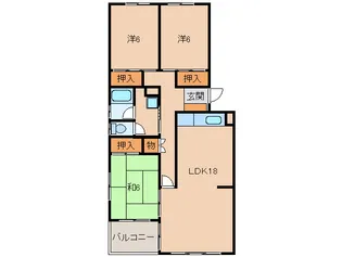 クラウンハイツ東高松【2階】の間取り