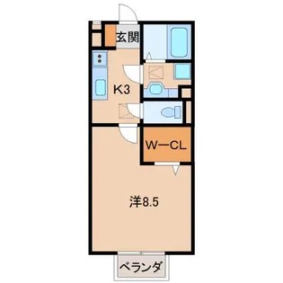 和歌山県和歌山市鳴神【アパート】の間取り