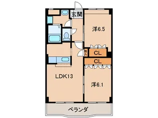 和歌山県和歌山市松江北7丁目【マンション】の間取り