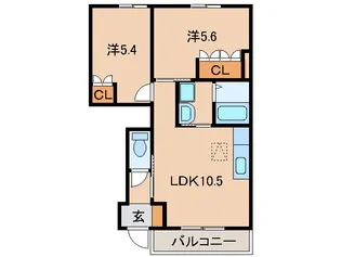 和歌山県岩出市川尻【アパート】の間取り