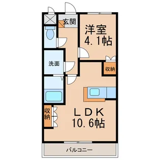 和歌山県和歌山市園部【アパート】の間取り