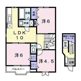 和歌山県御坊市湯川町財部【アパート】の間取り
