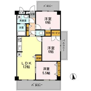 和歌山県和歌山市楠見中【マンション】の間取り