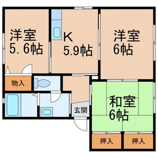 和歌山県和歌山市中島【アパート】の間取り