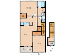 和歌山県岩出市西国分【アパート】の間取り