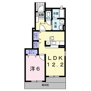 ハピネス・ブルックⅠ【1階】の間取り